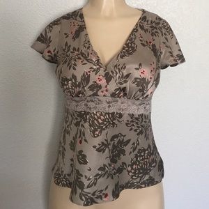 Ann Taylor Loft Metallic Silk Blouse🌸